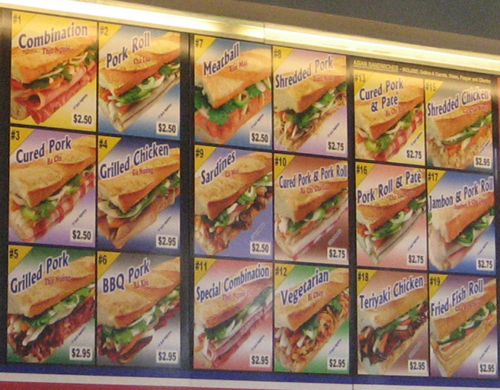 Lee's Sandwiches - Vietnamese menu - bÃ¡nh mÃ¬
